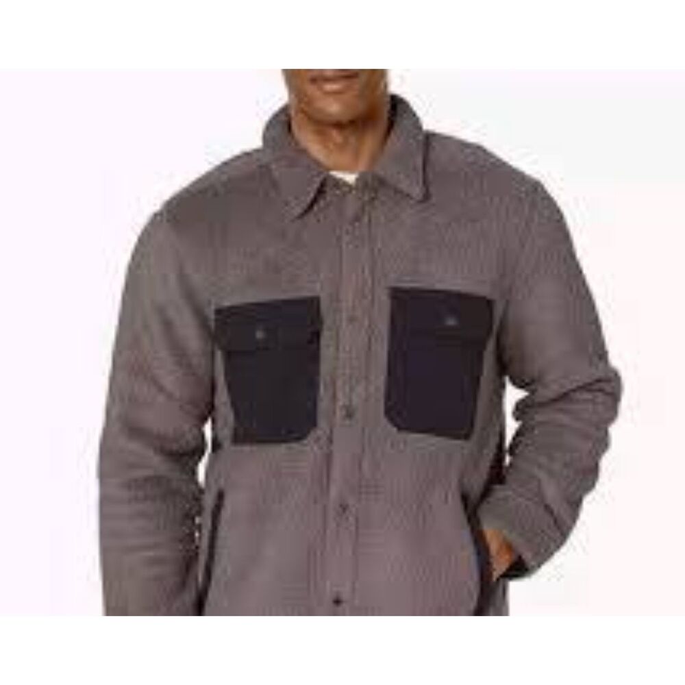 OuterKnown Skyline Grey Fleece Shirt Jacket Size XL